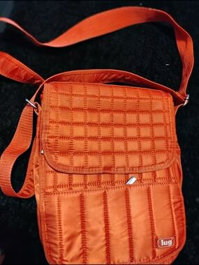lug Quilted Crossbody Bag in Bright Orange